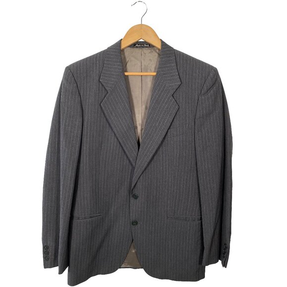 Vintage Mani by Giorgio Armani Vertical Striped Wool Blazer - Picture 1 of 9